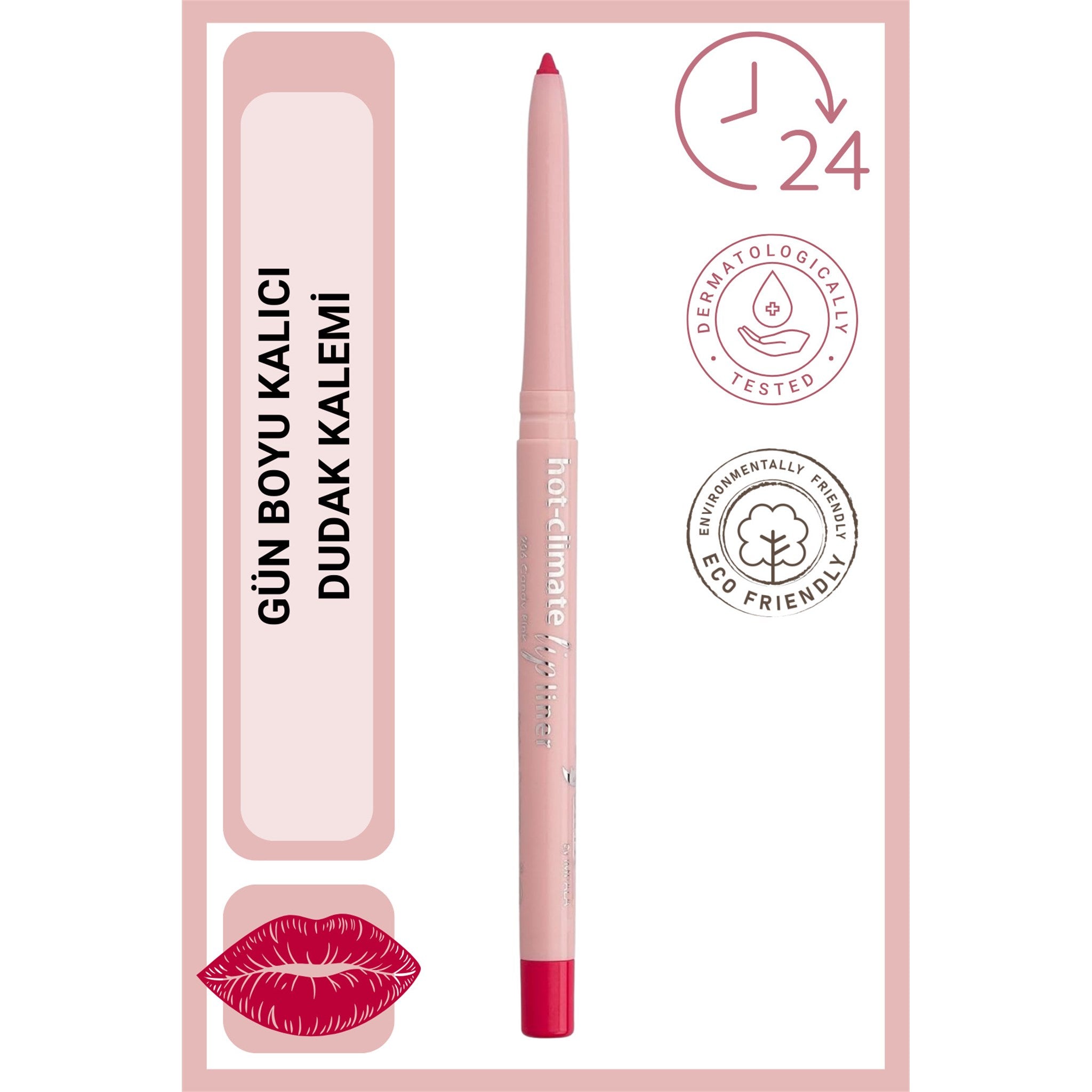 ORYX Lip Pencil Hot-Climate No: 206 Saf Kırmızı