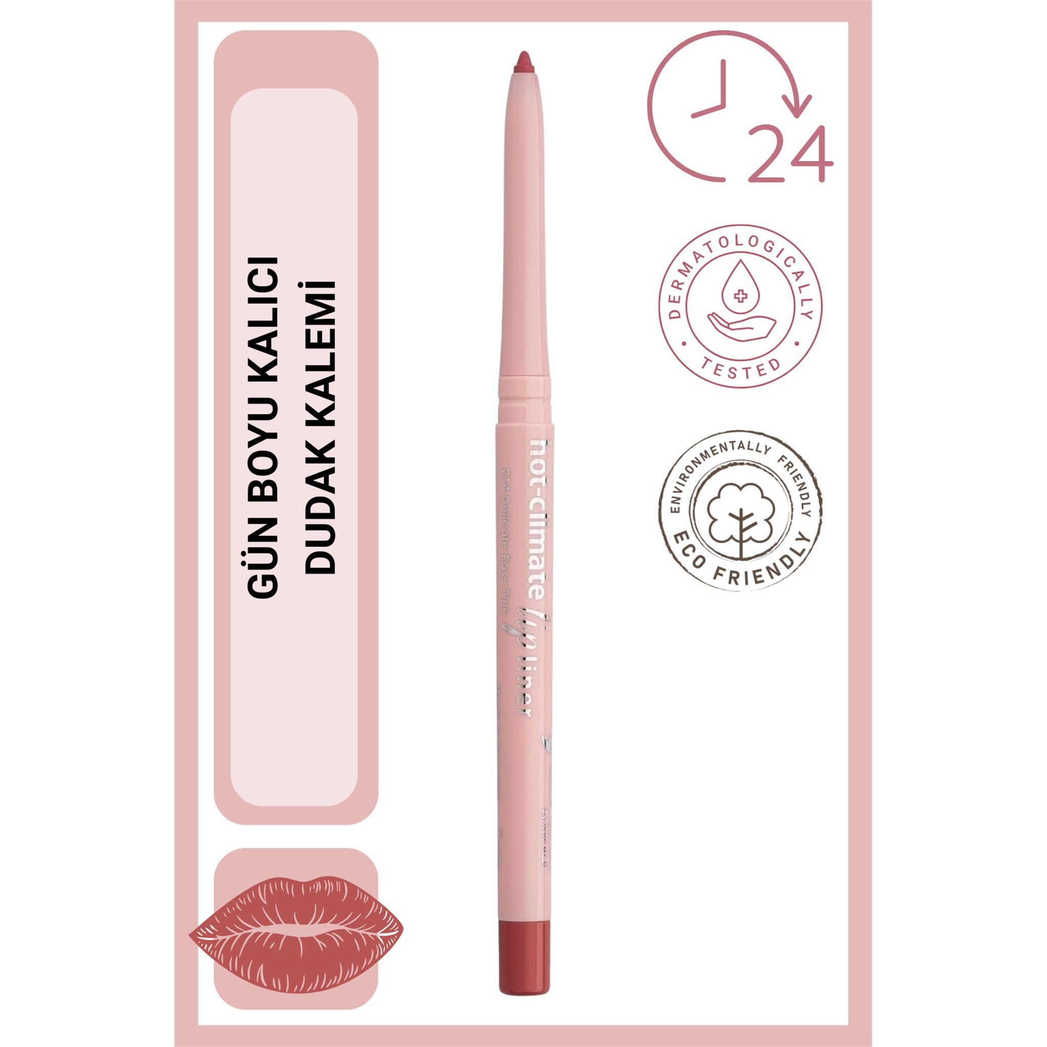 ORYX Lip Pencil Hot-Climate No: 214 Nar Çiçeği Pembe
